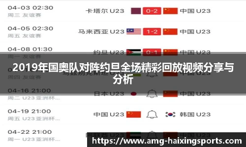 2019年国奥队对阵约旦全场精彩回放视频分享与分析